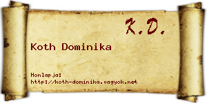 Koth Dominika névjegykártya